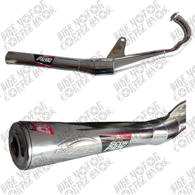 Imagen de Escape Yamaha Rx100 Rx115 Rx125 Rx135  Escorpion Cromado Calcomania