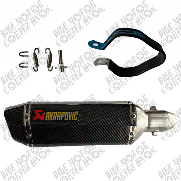 Imagen de Silenciador Ovalado Akrapovic Fibra Carbono Doble Funcion Universal 4 Tiempos