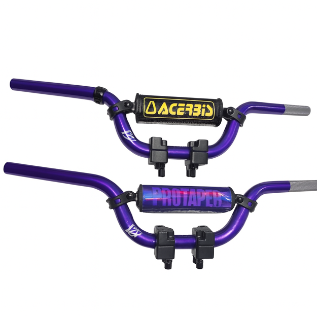 Imagen de Timon Renthal Sport Base Aluminio Morado Tubo Reforzado Suzuki Ax100 Gn125 Gs125 En125 Yamaha Yb125 Ybr125 Rx100 Rx115 Rx125 Rx135 104 101
