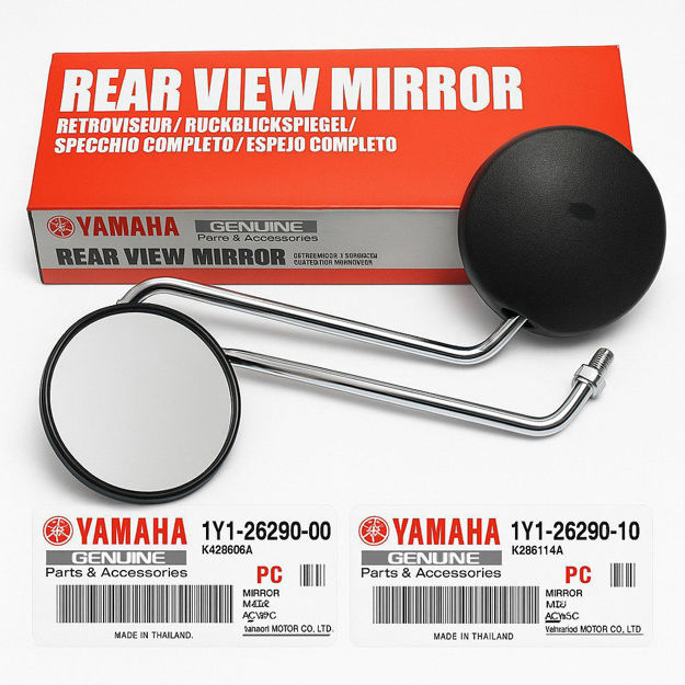 Imagen de Espejo Retrovisor Original Yamaha Dtk Rx100 Rx115 Rx125 Rx135 Dte Calimatic Trail 10Mm Redondo 1Y1-26290-10 1Y1-26290-00
