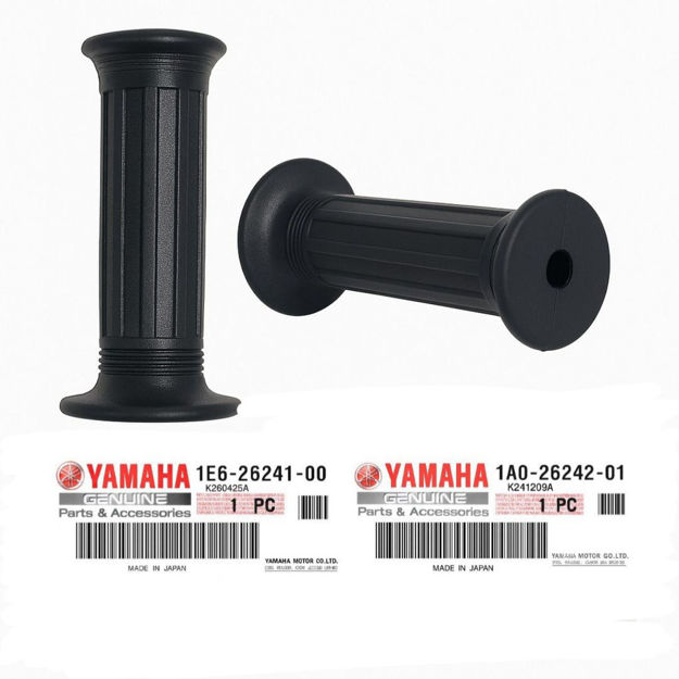 Imagen de Puño Grips Manillar Yamaha Dtk175 Dtk125 Calimatic Dte Rx100 Rx115 Rx125 Rx135 1A0-26242-01 1E6-26241-00 Negro Sin Tope